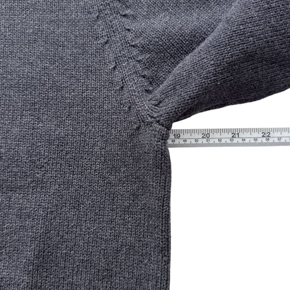 Vintage Lands End Mens Small Drifter Sweater Cotton Pullover 90s Charcoal Gray - Picture 12 of 14